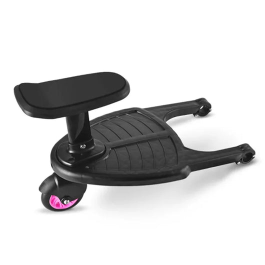 2 in 1 Stroller Ride On Board with Wheels Single Wheel-Pink