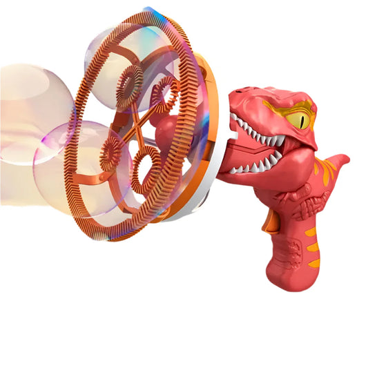Dinosaur Bubble Gun with Fan Red