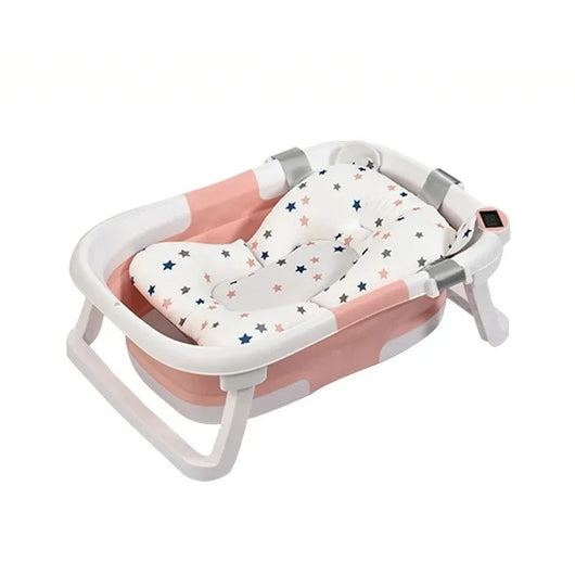 Temperature Folding Baby Bathtub Pink