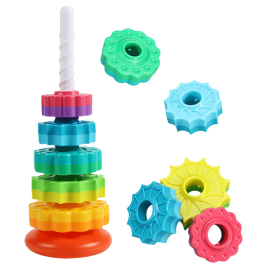 Rotating Montessori-Inspired Rainbow Tower