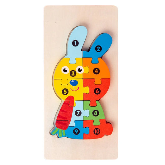 3D Montessori Wooden Puzzle Rabbit