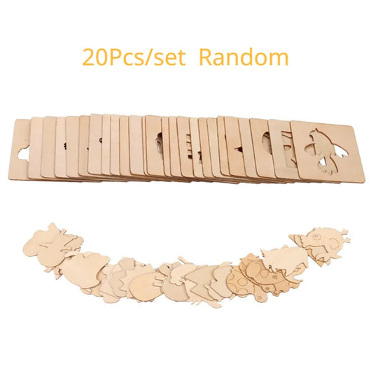 20pcs Montessori Wooden Drawing Stencil Set
