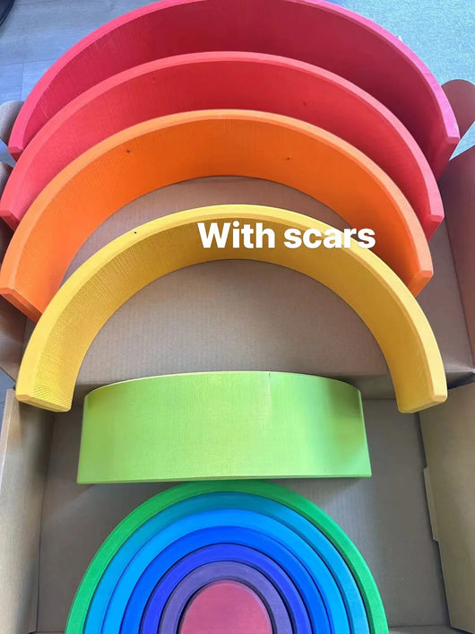 Lime Wood Montessori Rainbow Arch Stacking Toy Set