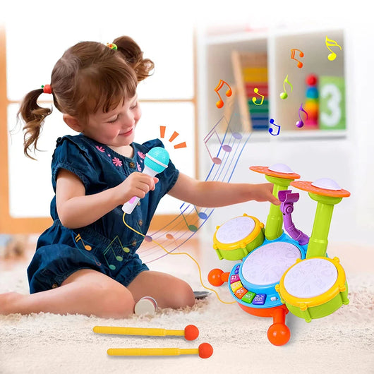 Musical Drum Set with Microphone