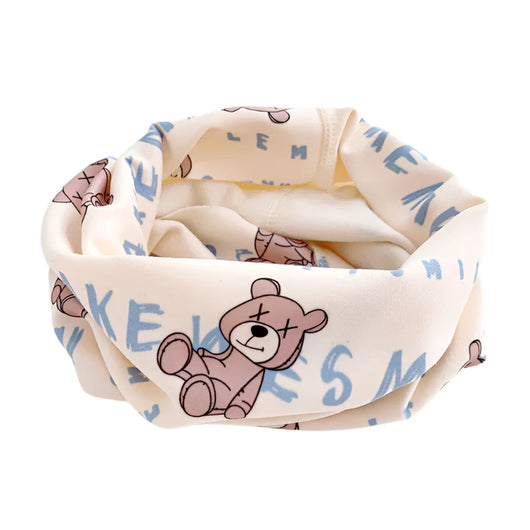 Kids Cartoon Neck Scarf White