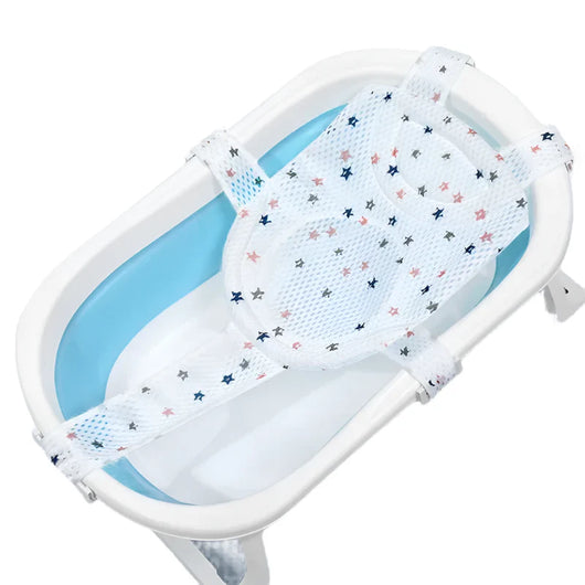 Adjustable Baby Bath Net Mat White Star
