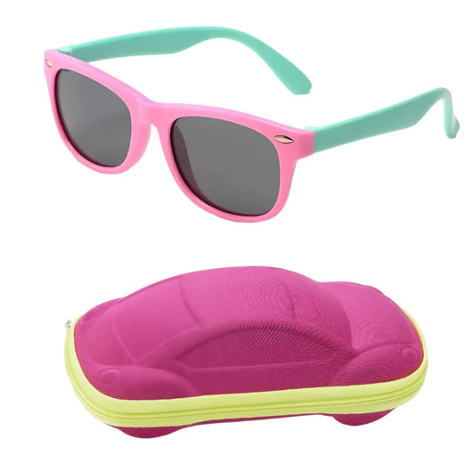 Kids Polarized UV Sunglasses Pink Green
