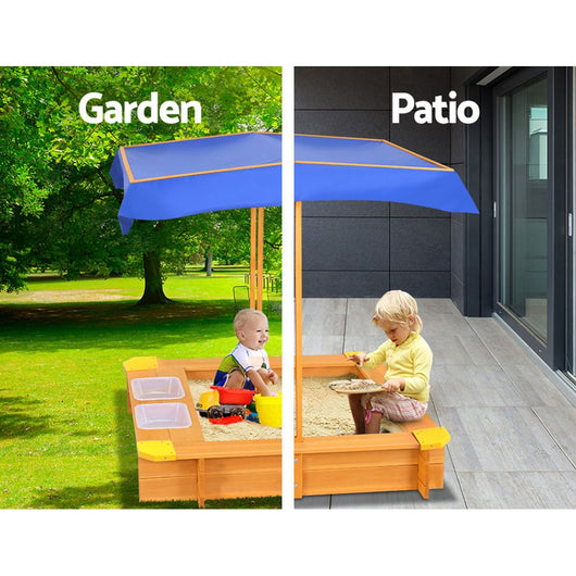 Kids Sandpit with Canopy and Water Basins
