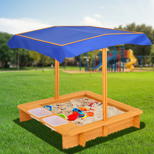 Kids Sandpit with Canopy and Water Basins