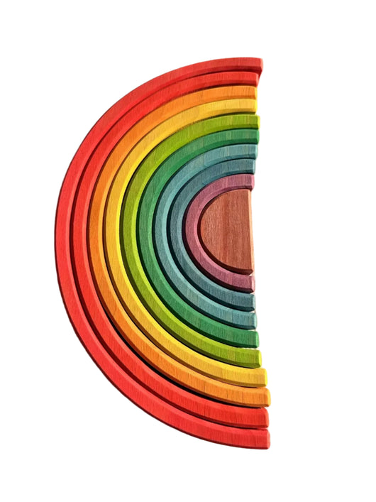 Lime Wood Montessori Rainbow Arch Stacking Toy Set Pine stacking 10
