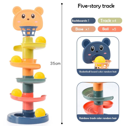 Rolling Montessori Ball Tower 5 layers