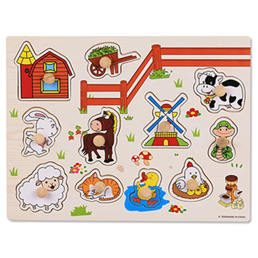 Montessori Wooden Puzzle Board Farm