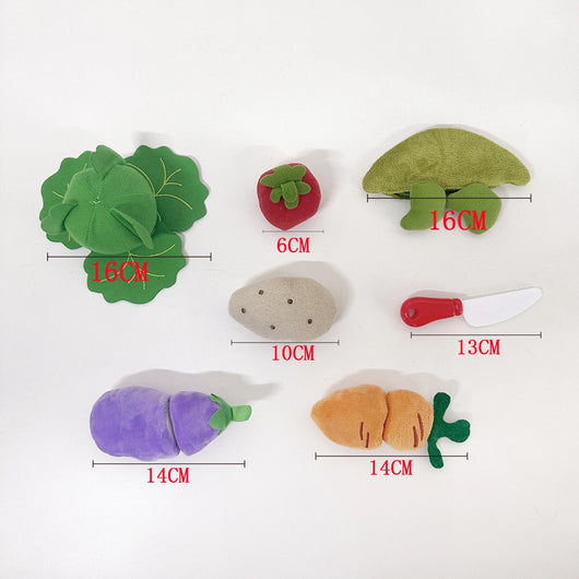 8pcs Felt Food Vegetable Basket Pretend Play Set