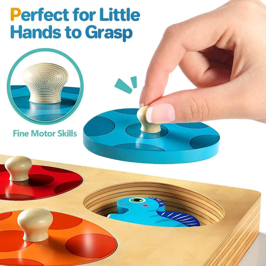 Montessori-Inspired Wooden Dinosaur Puzzle