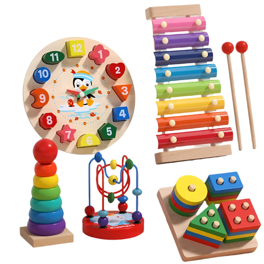 Wooden Geometric Shape Sorting Puzzle