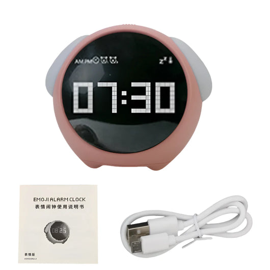 Kids Voice Control Alarm Clock Pink