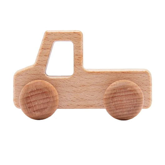 Wooden Dinosaur Car Teether Toy Truck