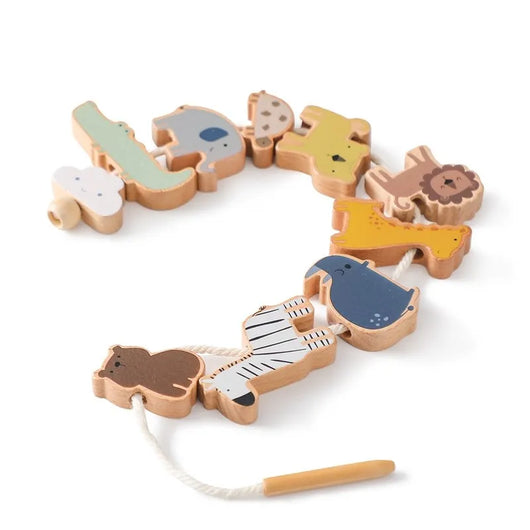 Animal Stringing and Stacking Wooden Toy Set Animal Rope
