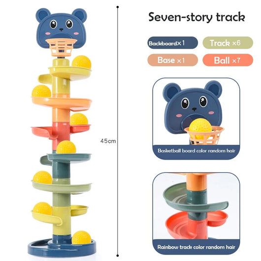 Rolling Montessori Ball Tower 7 layers