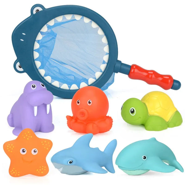 Cartoon Swimming Shark Bath Toys Blue