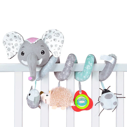 Baby Spiral Plush Toy Elephant Gray