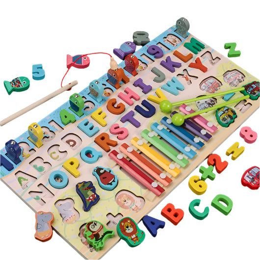 Wooden Educational Puzzle Toy 467 6in1