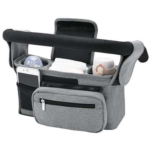 Multi Compartment Stroller Organizer Gray