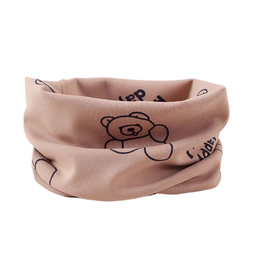 Kids Cartoon Neck Scarf Khaki
