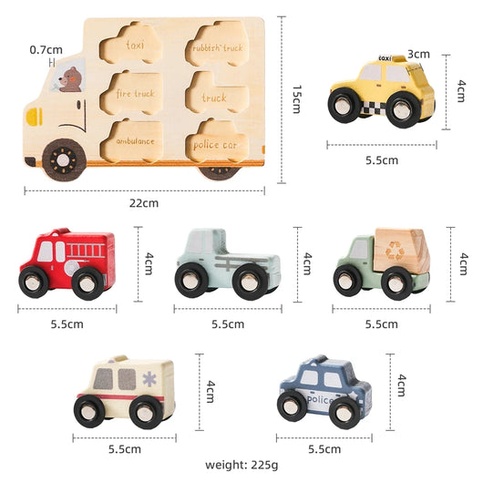 Kids Wooden Animal and Car Puzzle Toy