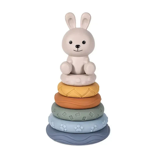 Koala & Bunny Silicone Stack & Squeeze Blocks – Baby Building Set Bunny