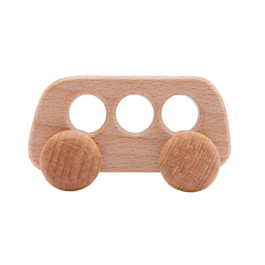 Wooden Dinosaur Car Teether Toy Bus