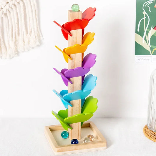 Wooden Rainbow Ball Track – Montessori Music Toy