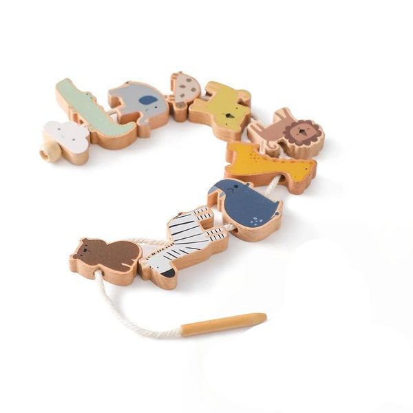 Animal Stringing and Stacking Wooden Toy Set