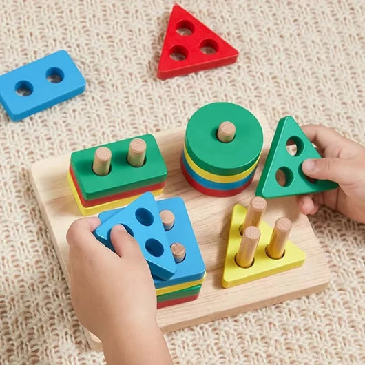 Wooden Geometric Shape Sorting Puzzle