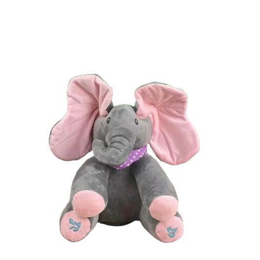 Peekaboo Singing Elephant Plush Toy Pink