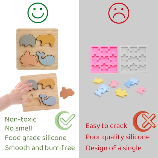 Animal Silicone Puzzle Montessori Toys