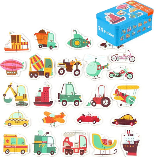 Baby Montessori Animal Number Matching Puzzle Game Transportation