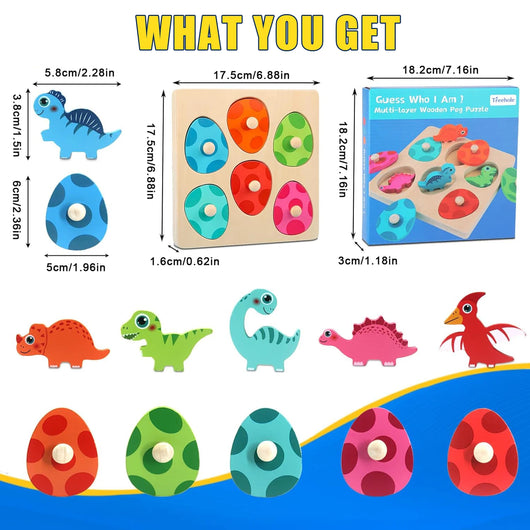 Montessori-Inspired Wooden Dinosaur Puzzle