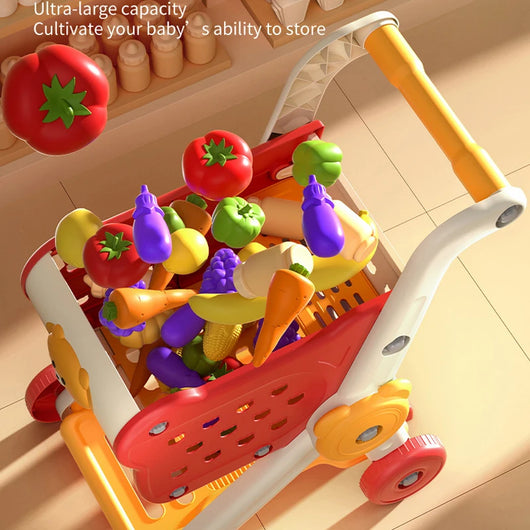 Kids Shopping Cart Trolley Play Toy Set