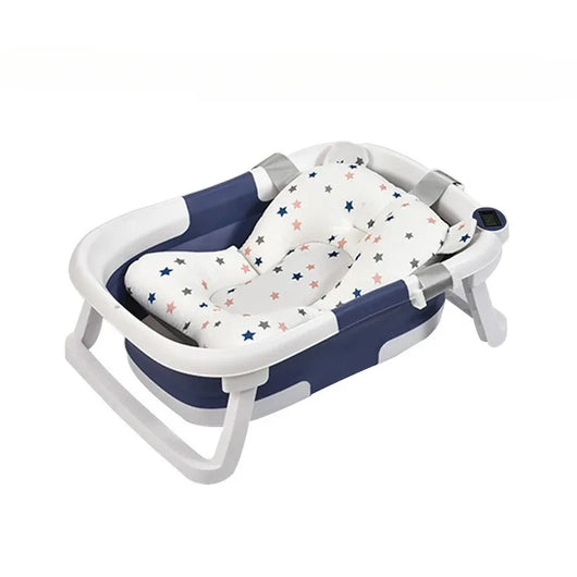 Temperature Folding Baby Bathtub Blue