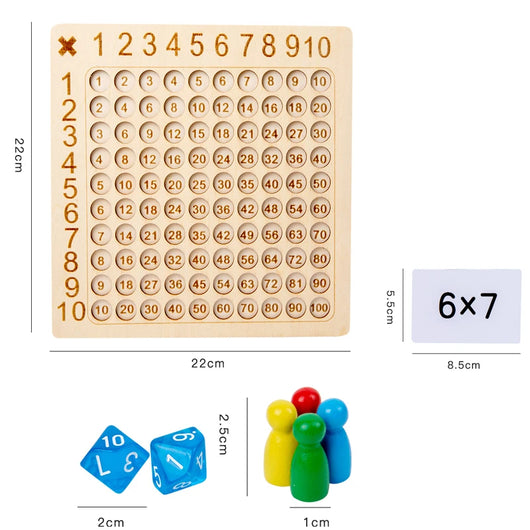 99 Multiplication Table Wooden Math Game
