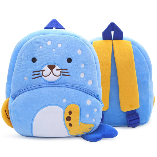 Kids Plush Cartoon Backpack Seal