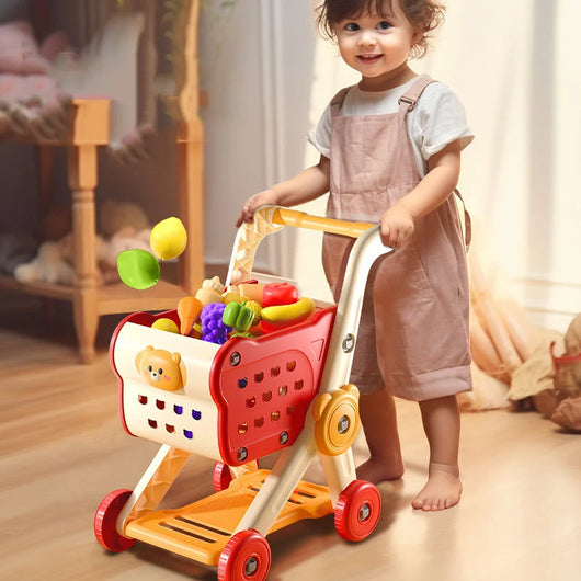 Kids Shopping Cart Trolley Play Toy Set
