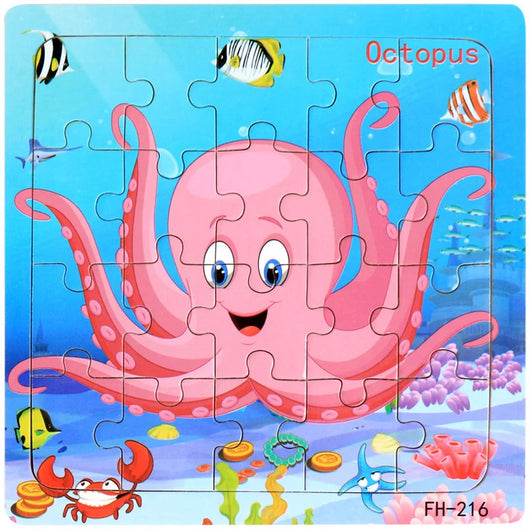 Wooden 3D Puzzle Octopus