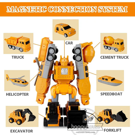 Kids Magnetic Transform Engineering Car