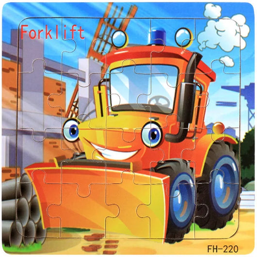 Wooden 3D Puzzle Bulldozer