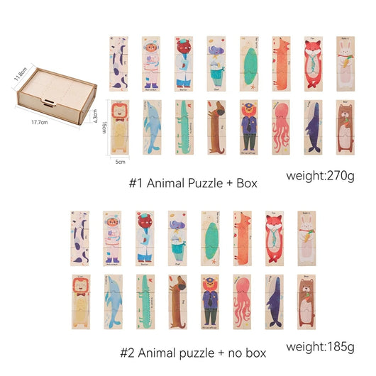 3D Wooden Animal Puzzle Montessori Toys