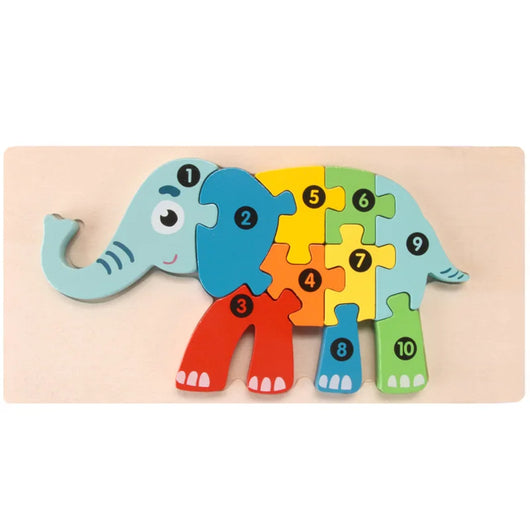 3D Montessori Wooden Puzzle Elephant