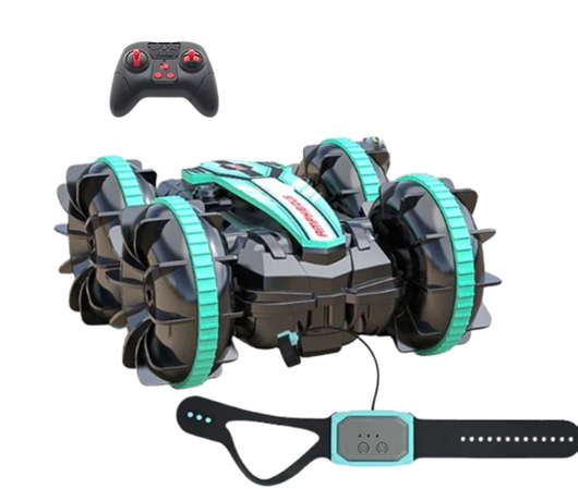 Kids Water Land RC Stunt Car Green B500 B With watch
