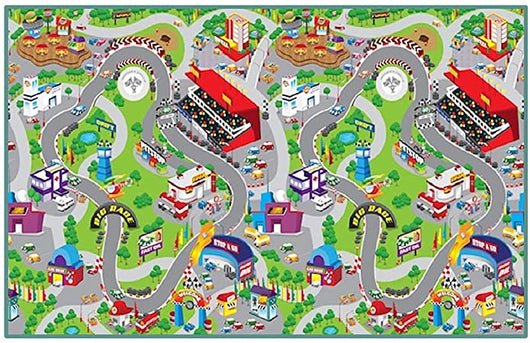Construction and Road Racing Playmat Road Racing